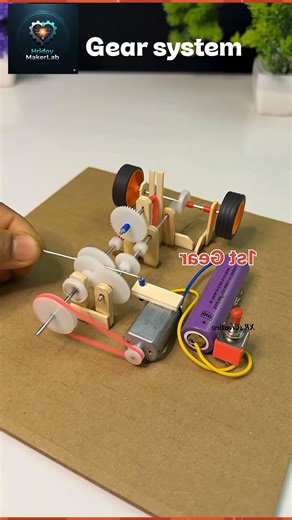 DIY Gear system||front,reverse gear,#dcmotor #project #machanical #ytshorts