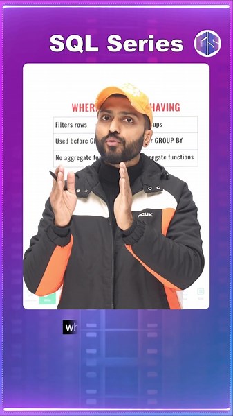 WHERE vs HAVING in #sql Explained | Quick Group‑By Tutorial