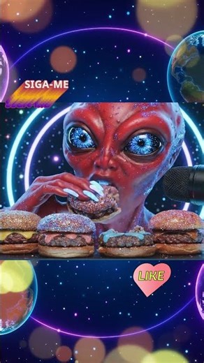 Asmr Alien rojo comiendo hamburguesa 🍔🍔 #hamburger #mrcheese #ViralShorts #ASMRShorts #ASMRAlien