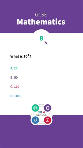 Multiple choice GCSE Maths question -39 #exam #edexcel #maths #aqa #ocr #gcse #gcsemathematics