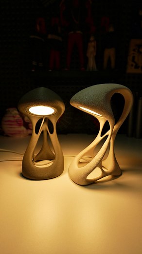 GRM3D on Instagram: "3D Printed Alien Space Lamp organic Daily Dose - Day 690 🖨️Printed On @bambulab_official A1 🧵Filament: @fiberlogy_filaments 🧑‍🎨 Designer: LightCore3D 📥 Plate @biqu_global 👉STL in BIO👈 #3dprinting #bambulab #lamp #homedecor"