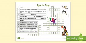Sports Crossword for Sports Day