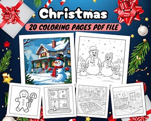 Christmas Coloring Book: 20 Festive Pages PDF | Fun Printable Activity Book - Etsy UK