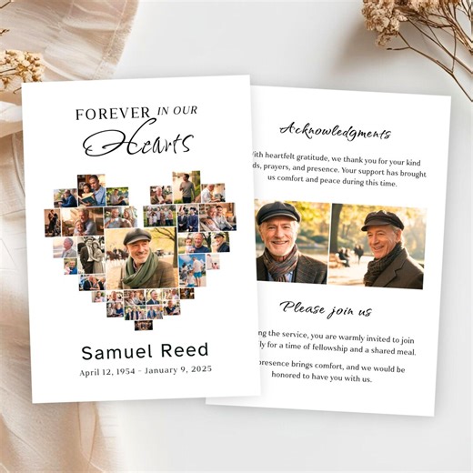 Editable Funeral Program Template, Canva Memorial Service, Celebration of Life, Obituary (instant Download) F018 - Etsy UK