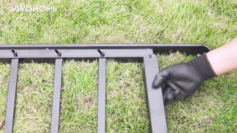 VIVOHOME 2-Pack 3-Step 36 in. H x 40 in. W Black Alloy Steel Stair Railing Kit with Curved Ends and Safty Balusters VH1647