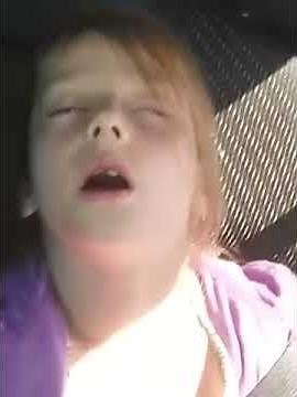 She fell asleep with her eyes half open