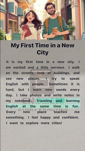 My First Time in a New City | English Reading and Listening Practice #englishforbeginners