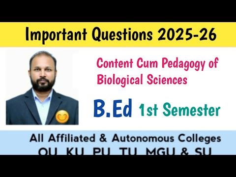 B.Ed 1st Sem Biological Science Important Questions 2025–26 | 100% Pass | Abed Sir