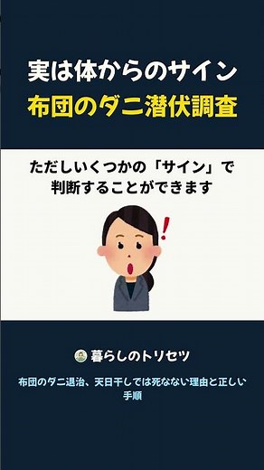 実は体からのサイン 布団のダニ潜伏調査
