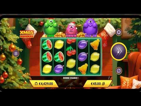 JE RETENTE LE XMAS INVADERS ( JEU DE MACHINE à SOUS, CASINO EN LIGNE )