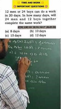 group2 group2a mains math time and work short tricks | rrb groupd math concept | math classes