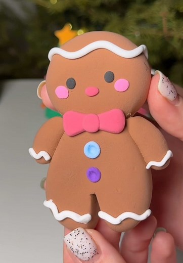 Easy Air Dry Clay Gingerbread Man Tutorial | DIY Clay Craft