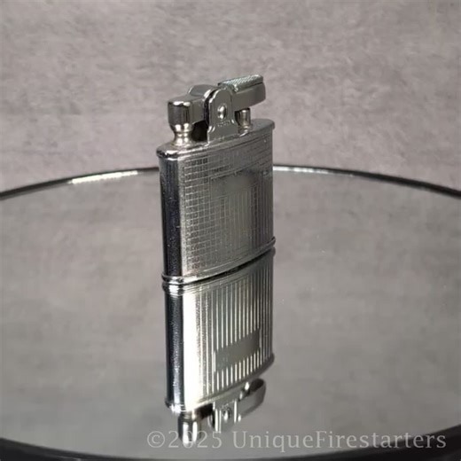 @uniquefirestarters on Instagram: "The Ronson Standard is one of Ronson's most iconic lighters. It was originally introduced in the 1930s, and produced in various forms for decades after. I believe this example is from the late 1940s, but Ronsons are difficult to accurately date. The Ronson Standard is an automatic lighter, meaning it ignites when the lever is pressed down and automatically extinguishes when it is released. This Ronson has a unique grid pattern I haven't seen before. The grid is