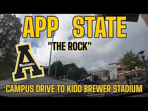Driving to Kidd Brewer Stadium (The Rock) | Appalachian State University Campus Tour | Rivers St