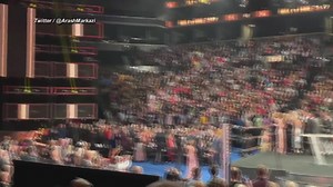 FAN ATTACK: A fan jumped the barrier and tackled Bret Hart in the ring during the WWE Hall of Fame ceremony Saturday night at Barclays Center in New York. | WJHL