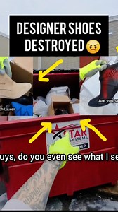 This store destroyed designer shoes with spray paint #shoes #reels #dumpsterdiving #sad #free | Dumpster Dive King