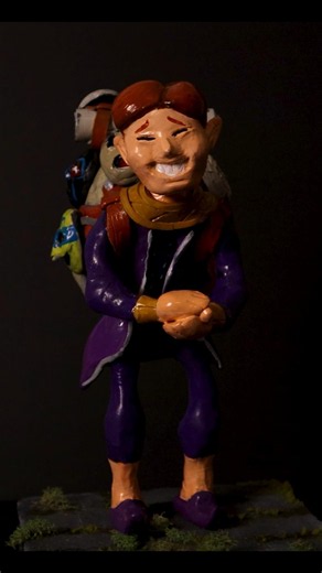 I made the Happy Mask salesman #art #sculpting #clay