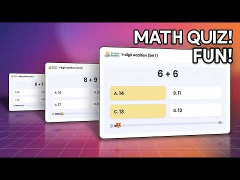 Single Digit Addition Quiz for Kids (Set 1) | Beginner Math