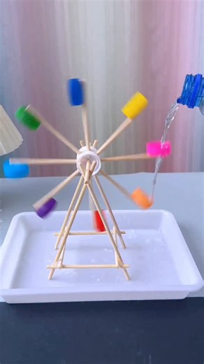 paper crafts creator on Instagram: "Title: Water-Powered Ferris Wheel Craft Hashtags: #FerrisWheelCraft #WaterPower #STEMCraft #DIYProject #FunWithScience #CreativeKids #EcoCraft #HandsOnLearning #StepByStep #RecycledCraft"