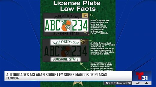 Florida endurece ley sobre placas vehiculares: lo que ahora está prohibido y permitido