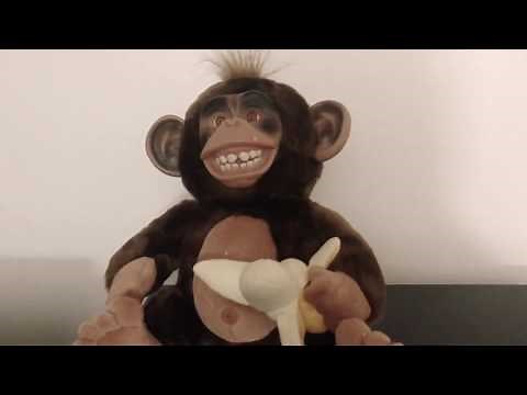 Just for Laughs Monkey with Banana Plush Vibrating Talking Toy