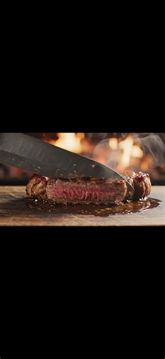 Découpe ASMR d'un steak grillé parfait en slow motion. Un pur régal. #Steak #ASMR #Foodie #Grill