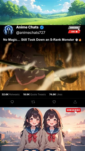 No Magic, 🔥Still Beat an S-Rank Monster 💀#anime #animeshorts