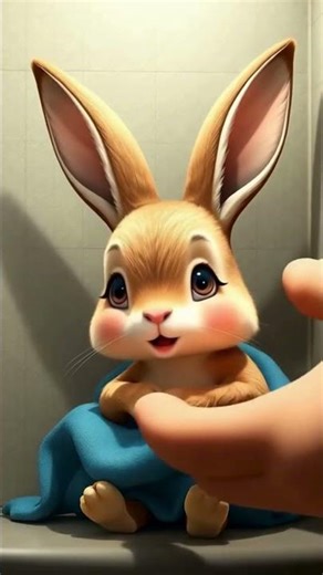 baby rabbit crying and sad