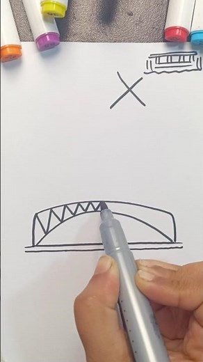 Bridge drawing step by step 🌉 #drawing #shorts