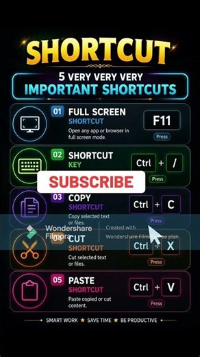🔥 5 Very Important Computer Shortcut Keys | Full Screen, Copy, Cut & Paste Shortcuts Keys.