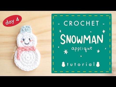 [CHRISTMAS] Crochet Snowman Applique ⛄ (DIY ornaments, pins or keychains!) - 12 Days of Appliques