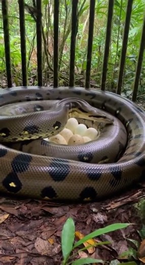Giant Anaconda Guarding Its Eggs in Amazon Jungle 🐍🥚 #Anaconda #AmazonRainforest #Wild #Documentary