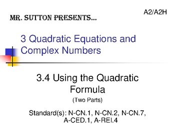 Using the Quadratic Formula