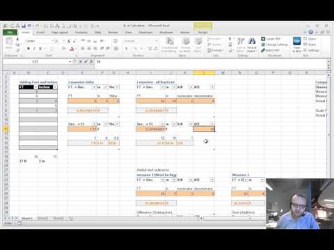 Excel Training ft and inch calculator
