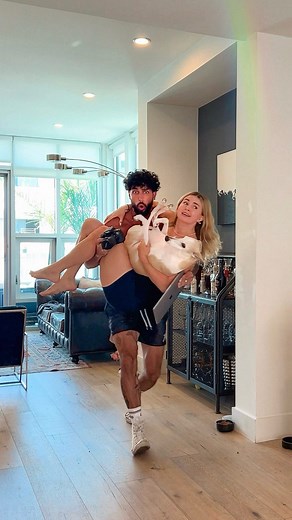 Kait  | UGC Creator on Instagram: "Not me yeeting Martin off the couch What essentials would you grab? (Wrong answers only)  #funny #couples #relationship #husbandandwife #dreamteam #essentials #couplecontent #skit"