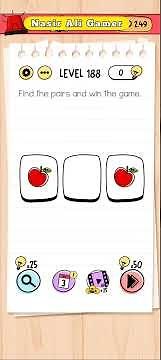 Brain Test Level 188 Find the pair and win the game Walkthrough