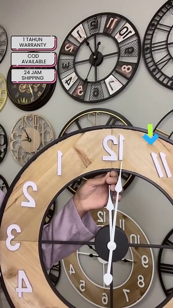 Jam Dinding Besi 40cm/60cm Minimalist Iron Clock Roman Wall Clocks Decorations Black