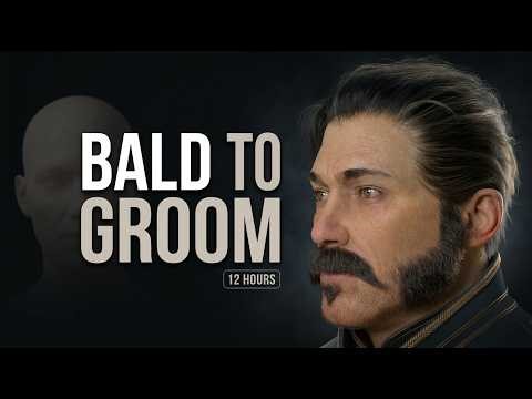 12-Hour 3D Grooming Process in Ornatrix Maya | From Bald Character to Full Realistic Groom