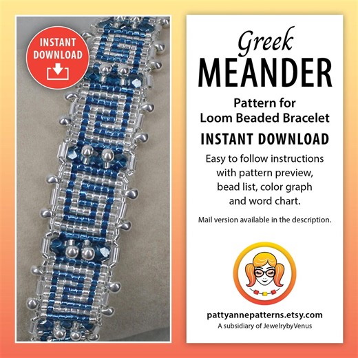 Greek Loom Bracelet Pattern, Delica & Czech Beads (digital Download Pattern) - Etsy