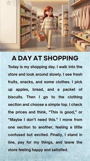 Shopping Day in English | English Reading and Listening Practice #Learnenglish #Englishpractice