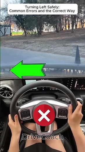 🚗 Turning Left Safely: Common Errors and the Correct Way #drivingwrittentestdmv #manual #automobile