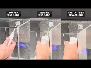 「ジェット水流」「超音波水流」「ナノクレンジング水流」による洗浄力と水圧の比較