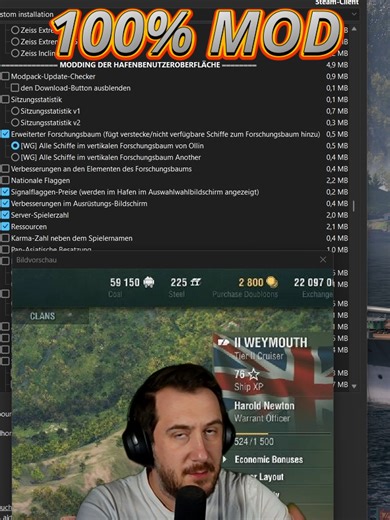 Ressourcen Mod - Aslains Modpack #wows #shorts #worldofwarships #wargaming