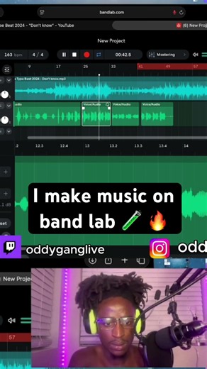 I make music on band lab like this