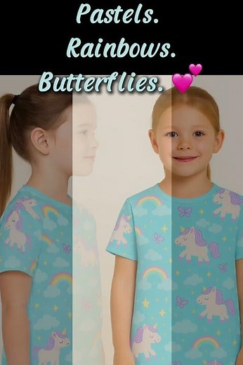 Unicorn Sky T-Shirt for Girls ✨ All-Over Print Magic by Barakah Co. 🦄