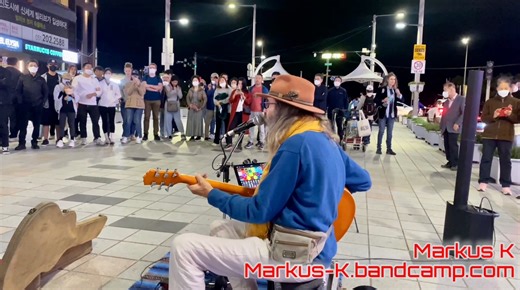 525K views · 10K reactions | Euro Busker Draws Crowd in Busan, South Korea Check out the Social Media and Music Links: https://linktr.ee/Markus_K | Markus K | Facebook