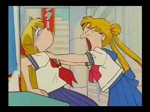 Sailor Moon throttles Sailor Venus
