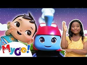 Wheels On The Train - Lullaby | MyGo! Sign Language For Kids | Lellobee Kids Songs