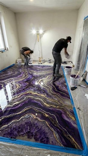 Mystic Crystal Geode Epoxy Floor Transformation | Luxury Amethyst Resin Living Room Reveal