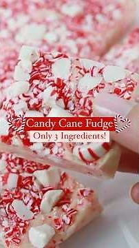 3-Ingredient Candy Cane Fudge ❤️🤍